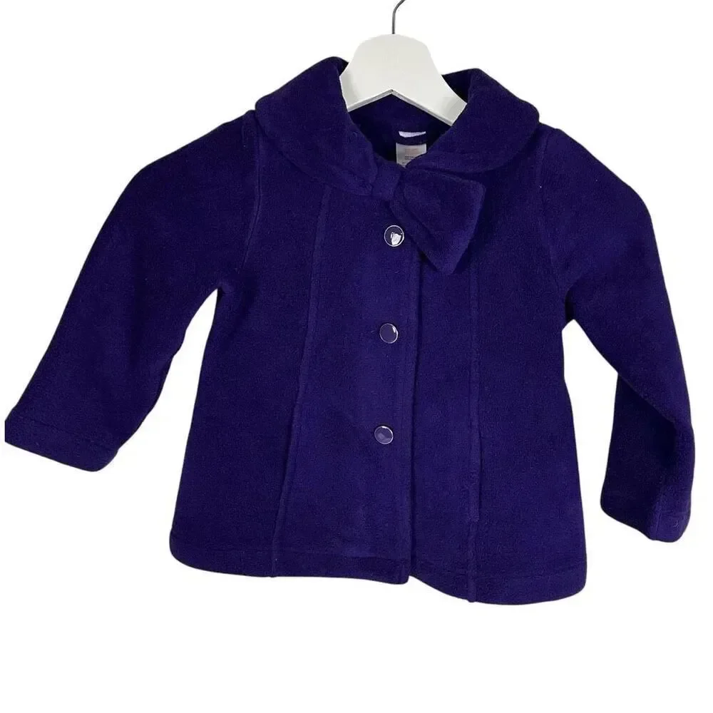 Gymboree Purple Bow Collar Coat 2T-3T